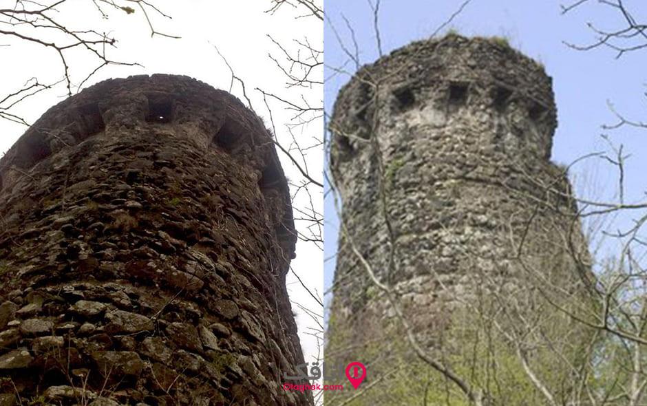 برجی سنگی و قدیمی و بلند که قسمتی از یک قلعه تاریخی به نام قلعه بندین بوده است 
