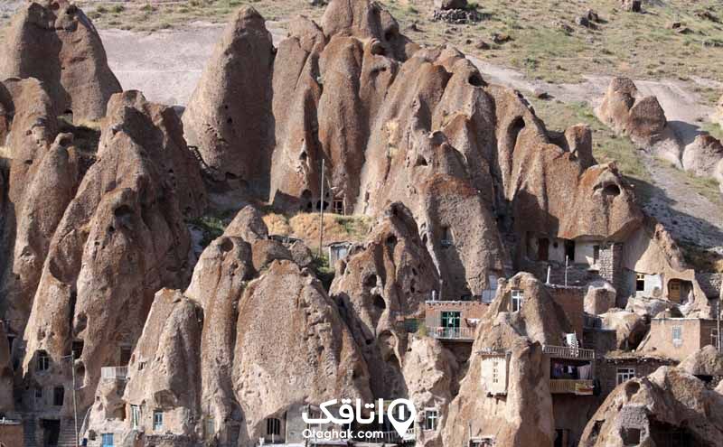 روستای کندوان در پای دامنه‌های کوه آتشفشانی سهند