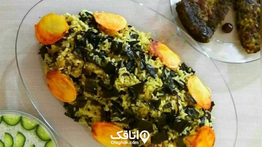 یک دیس والک پلو از غذای مخلی میگون 