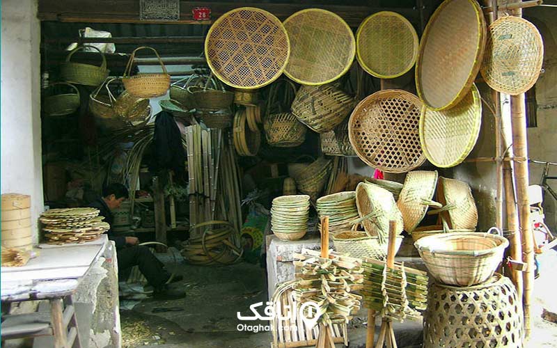 بامبو بافی از صنایع دستی صومعه سرا