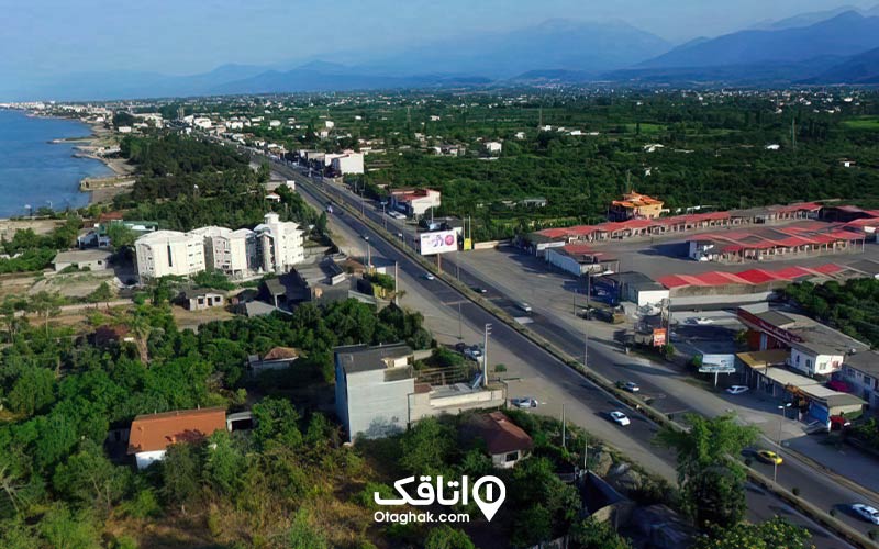 نمای کلی از بالای شهر شیرود 