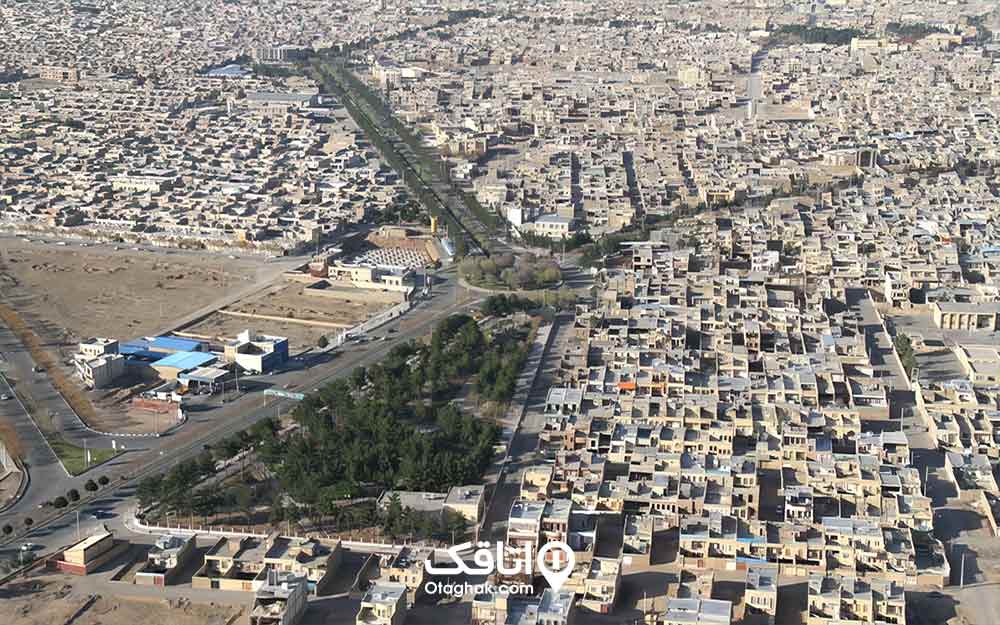 شهر آران و بیدگل از نمای بالا