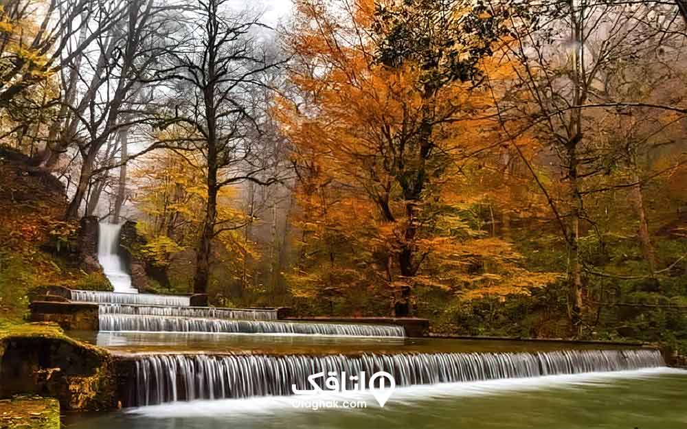 آبشار پلکانی بوستان جنگلی صفارود