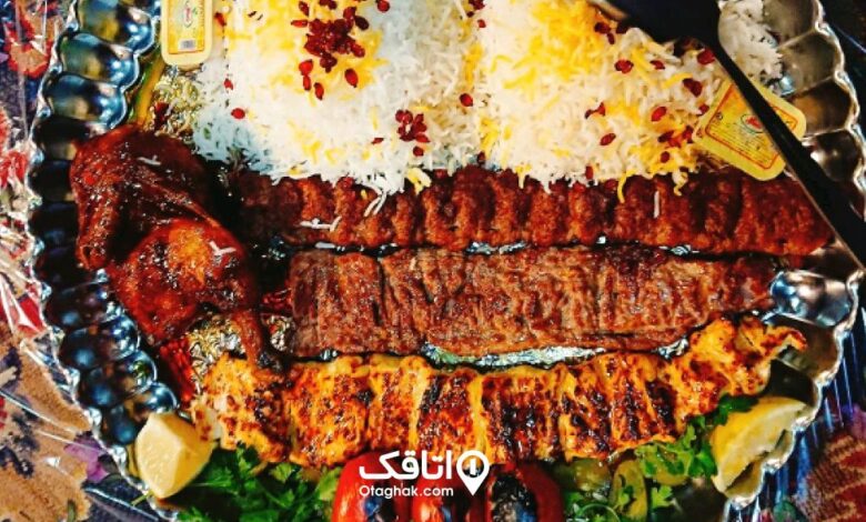 یک پرس کباب کوبیده و جوجه