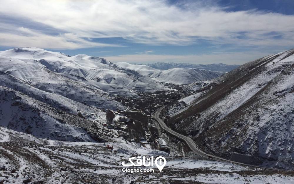 جاده هراز در هوای برفی