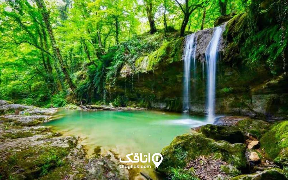 تصویری زیبا از هفت آبشار تیرکن در نزدیکی دریاچه لفور