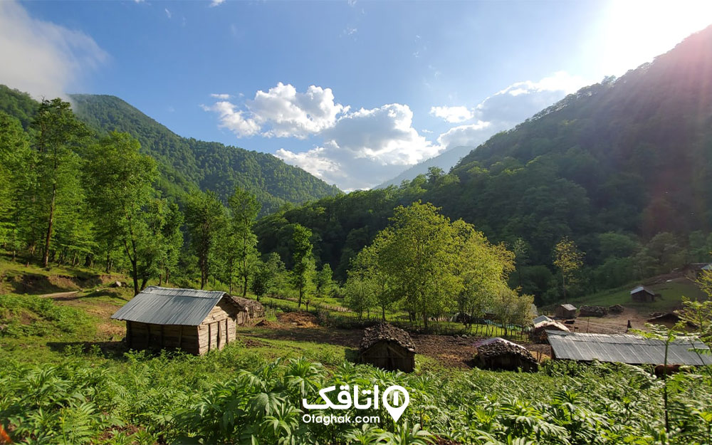 نمایی از ییلاقات ماسال و یک خانه روستایی در تایستان ماسال