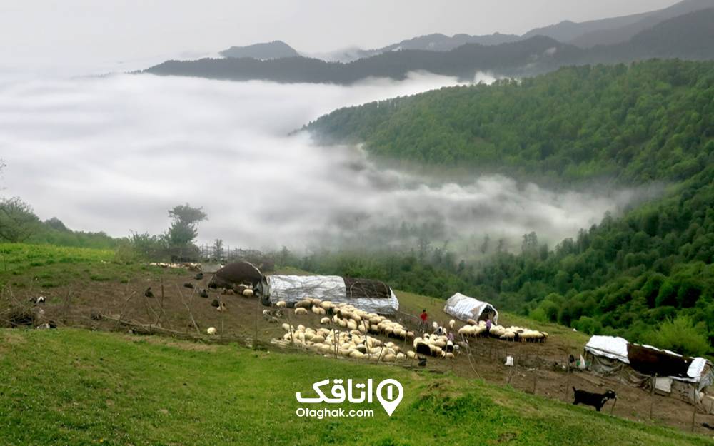 دریاچه ابر و کلبههای چوبی ماسال