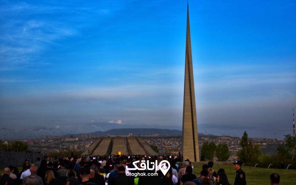 نمایی از موزه یادبود نسل کشی ارامنه در سالروز این اتفاق