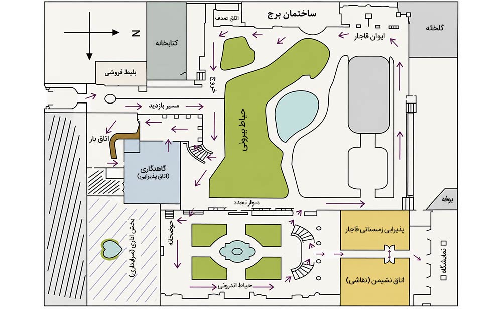 پلن معماری باغ موزه مقدم